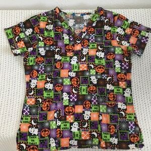 SCRUB WEAR HALLOWEEN NURSING SCRUB SIZE SMALL